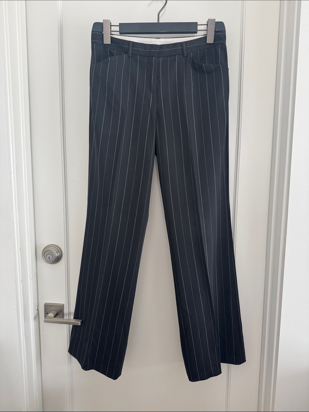 The Limited Classic Black Pinstripe Wide-Leg Trousers